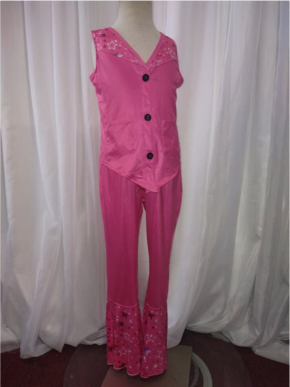 Unbranded childs pink sleeveless 2 piece pajama set size 4